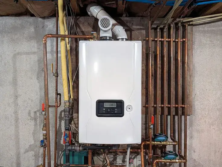 Tankless water heater installed with copper piping