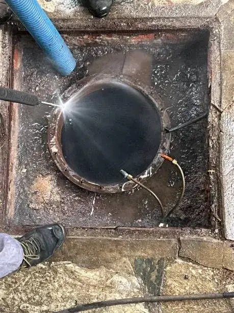 Hydro-jetting a drain access point in Mesa, AZ